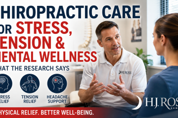 Chiropractor discussing stress, physical tension, and wellness with a patient