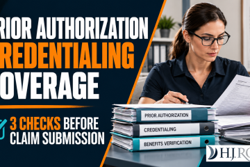 Chiropractic practice administrator reviewing prior authorization, provider credentialing, and insurance coverage documents.
